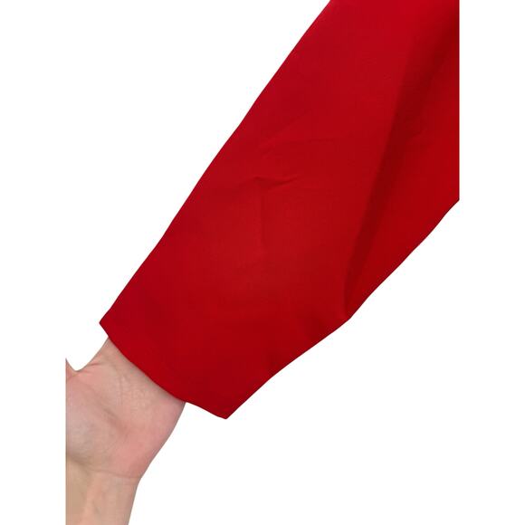 Astr the Label off the shoulder tuxedo collar long sleeve dress red size Large L - Picture 4 of 8